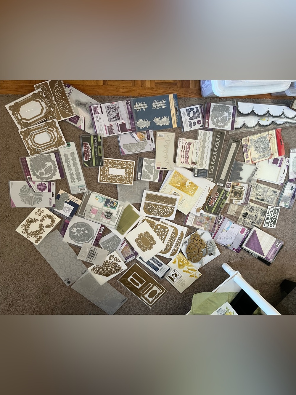 Assorted Gold and Silver Decorative Die-Cut Embellishments - Crafting Set